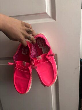 Hey Dude Neon Pink Slip-On Shoes – Size 9